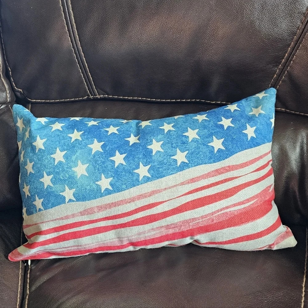 4th of July Themed Small Rectangle Canvas Pillow Covers Outdoor Indoor  NEW
